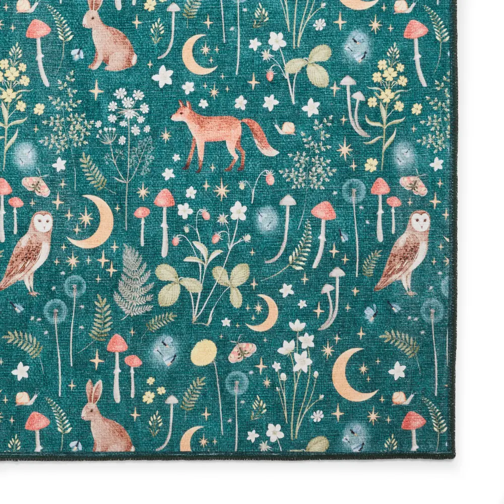 Catherine Lansfield Twilight Animals Green - Washable - Image 4