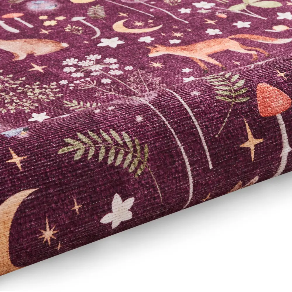 Catherine Lansfield Twilight Animals Plum - Washable - Image 4