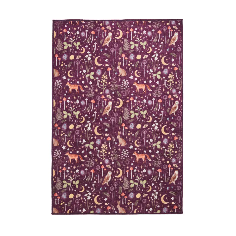 Catherine Lansfield Twilight Animals Plum - Washable - Image 5