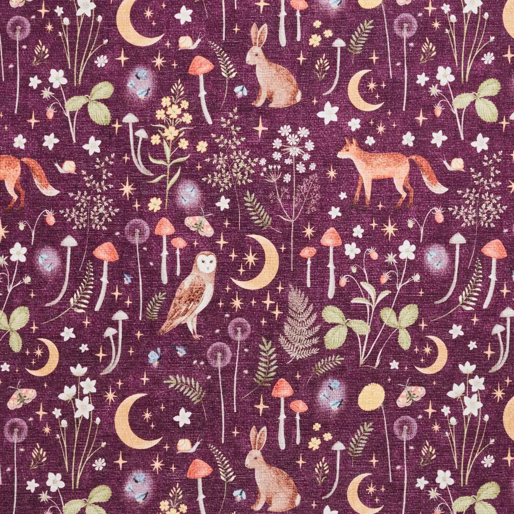 Catherine Lansfield Twilight Animals Plum - Washable - Image 8