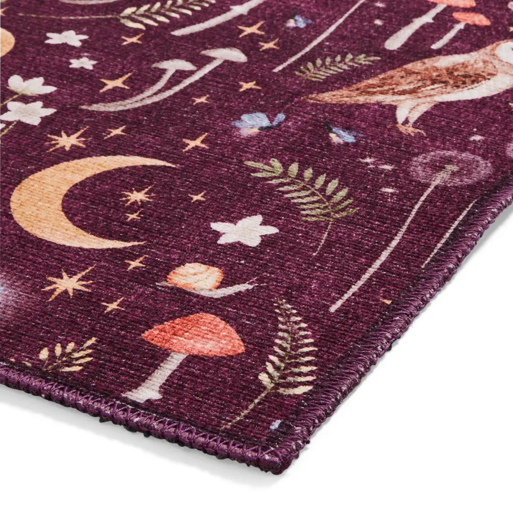 Catherine Lansfield Twilight Animals Plum - Washable - Image 9