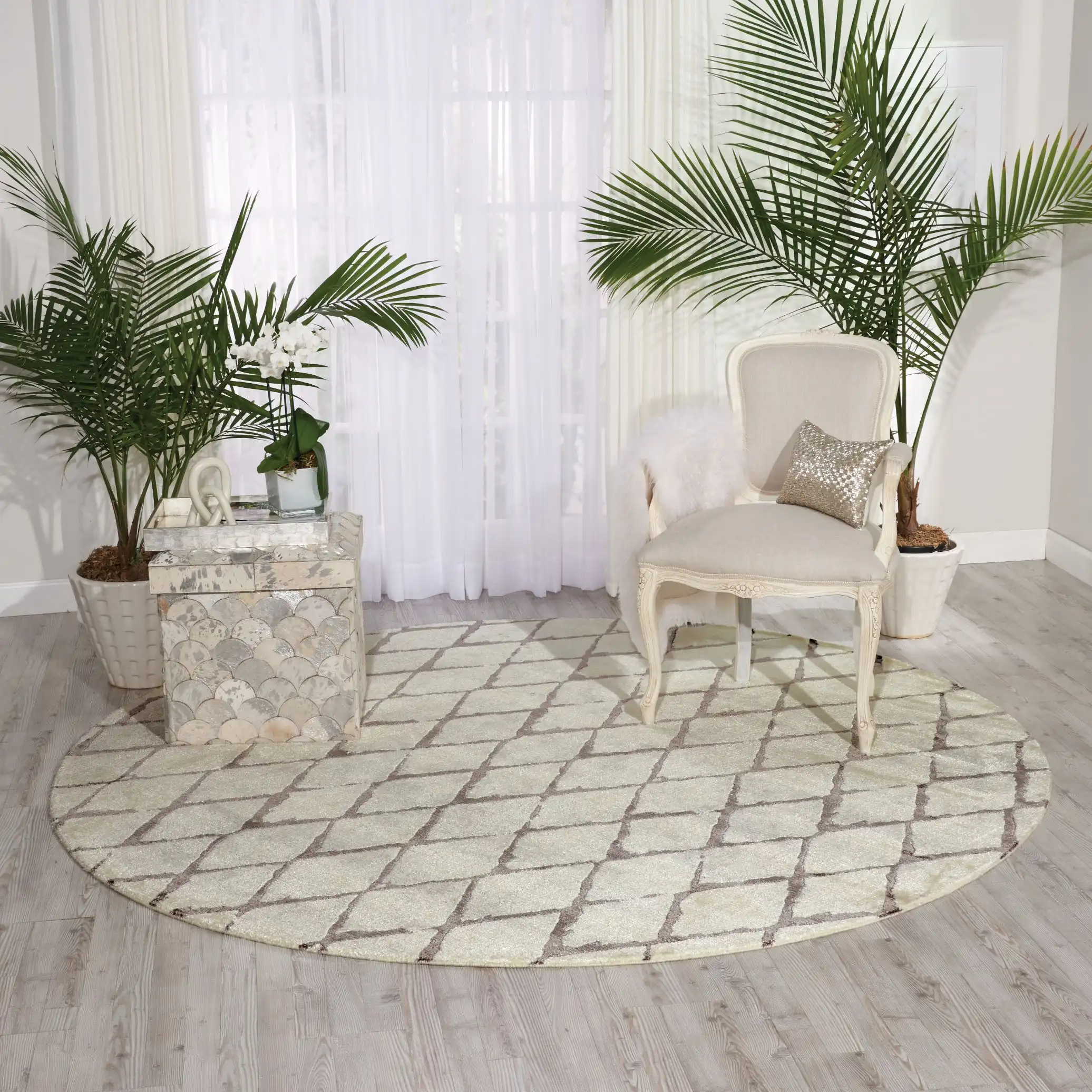 Twilight Nourison TWI15 Ivory Grey Rug - Image 4