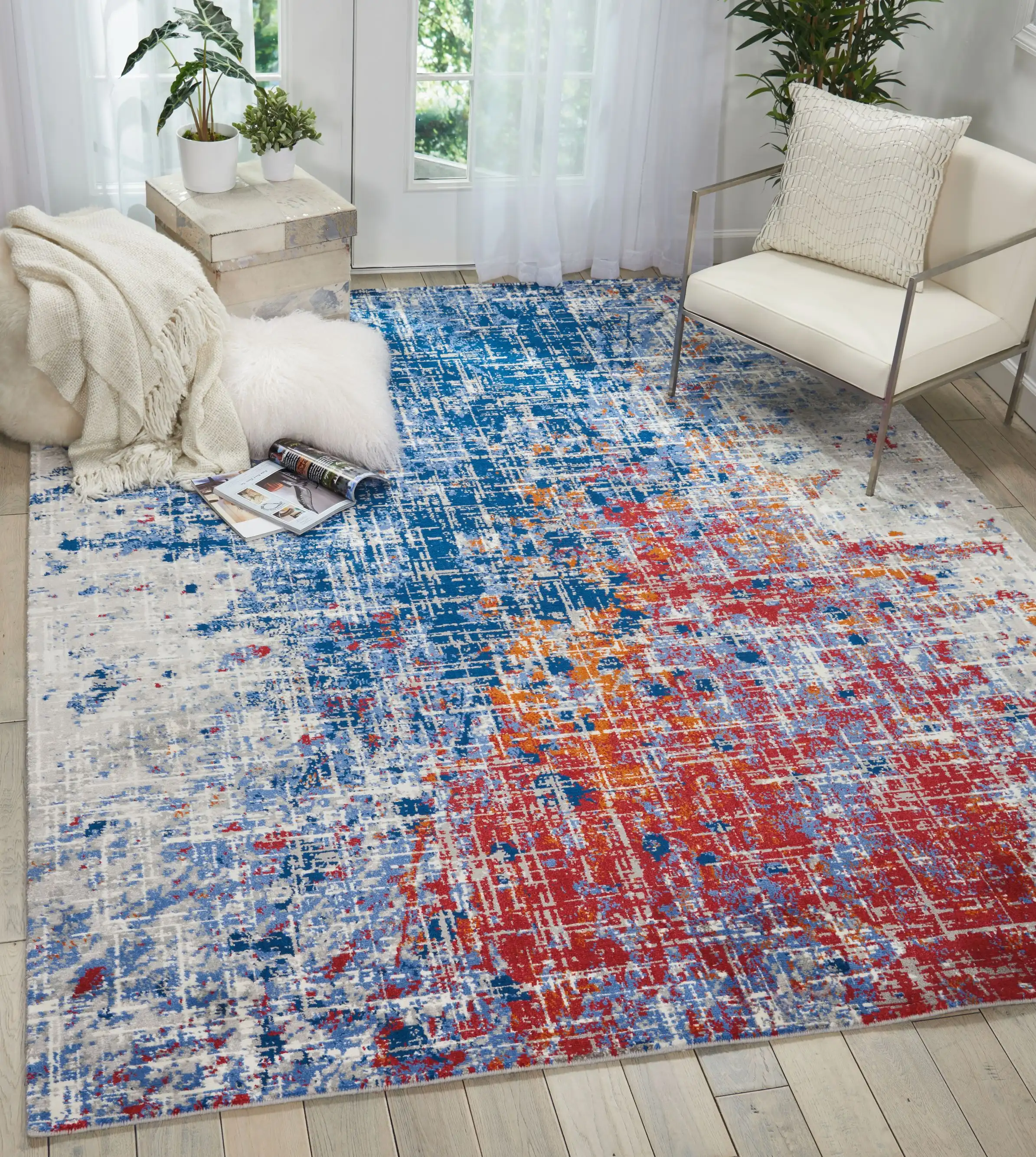 Twilight Nourison TWI25 Red Blue Rug