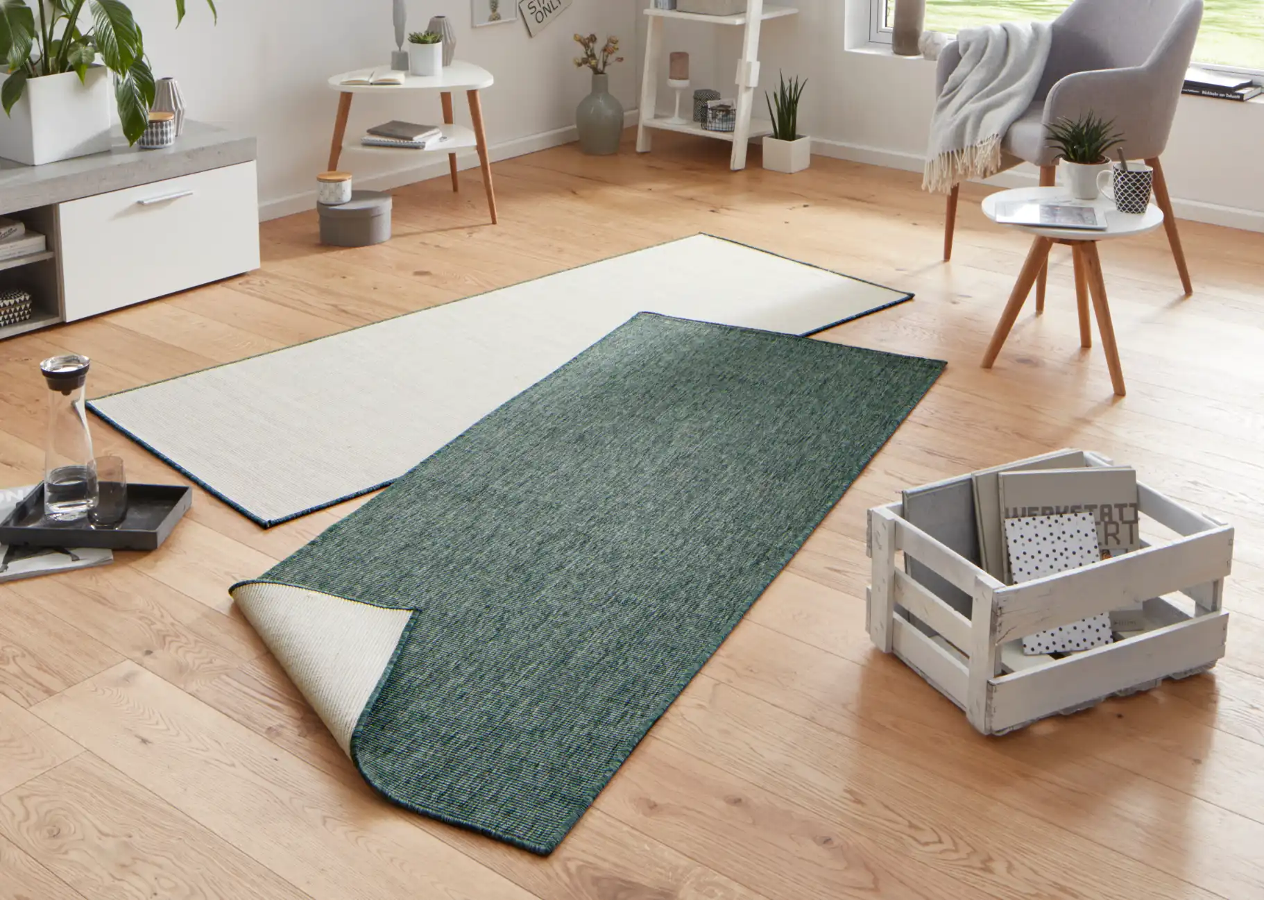 Twin 103095 Green Cream Rug - Image 4