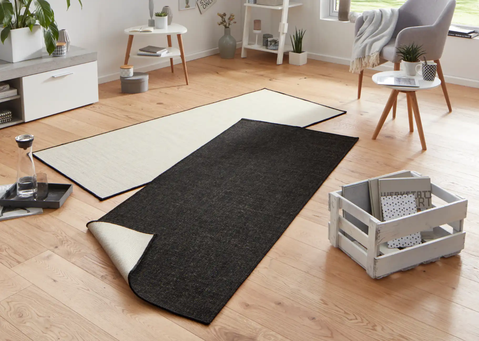 Twin 103096 Black Cream Rug - Image 4