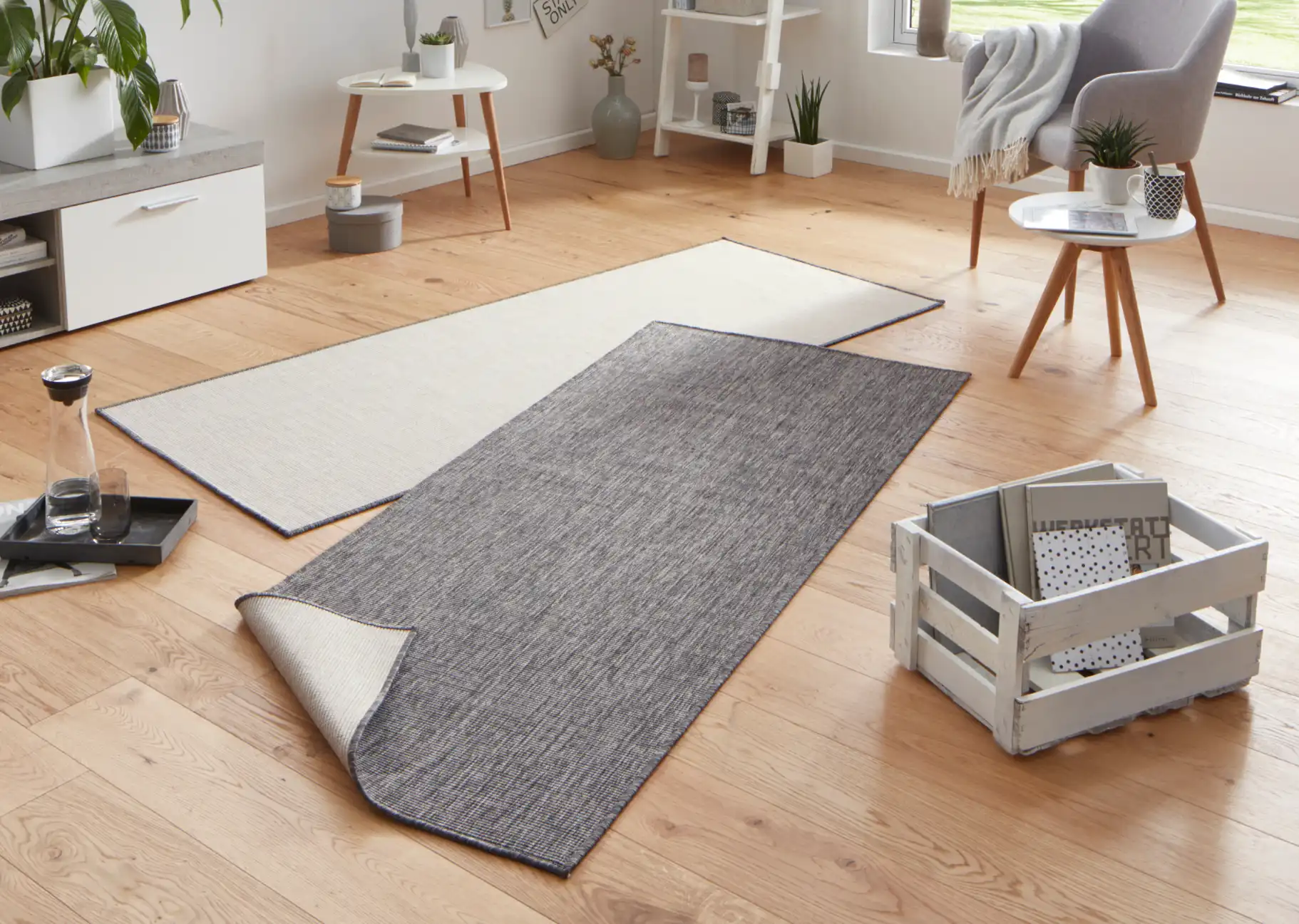 Twin 103097 Grey Cream Rug - Image 4