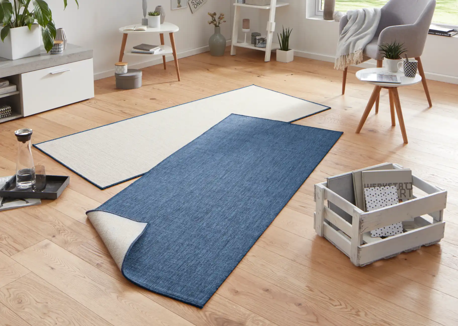 Twin 103100 Blue Cream Rug - Image 4