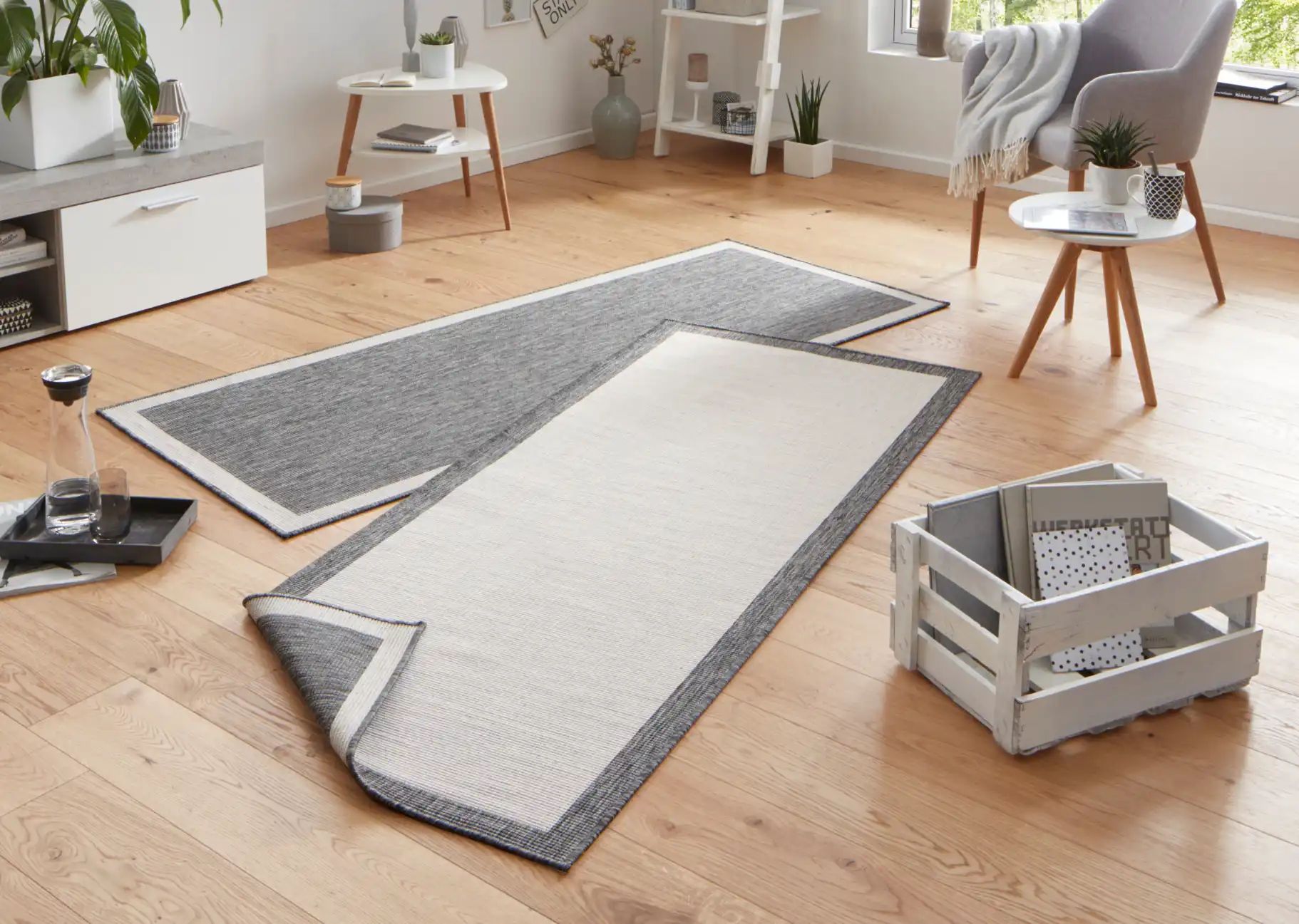 Twin 103108 Grey Cream Rug - Image 4