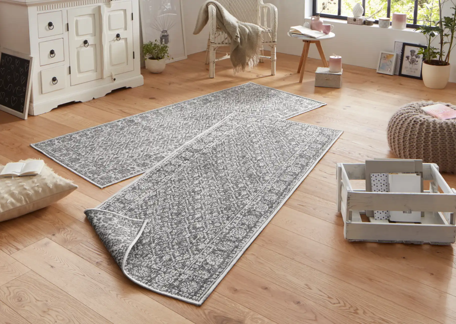 Twin 103116 Grey Cream Rug - Image 4