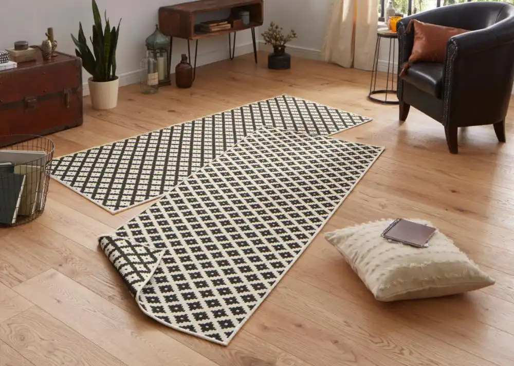 Twin 103124 Black Cream Rug - Image 5