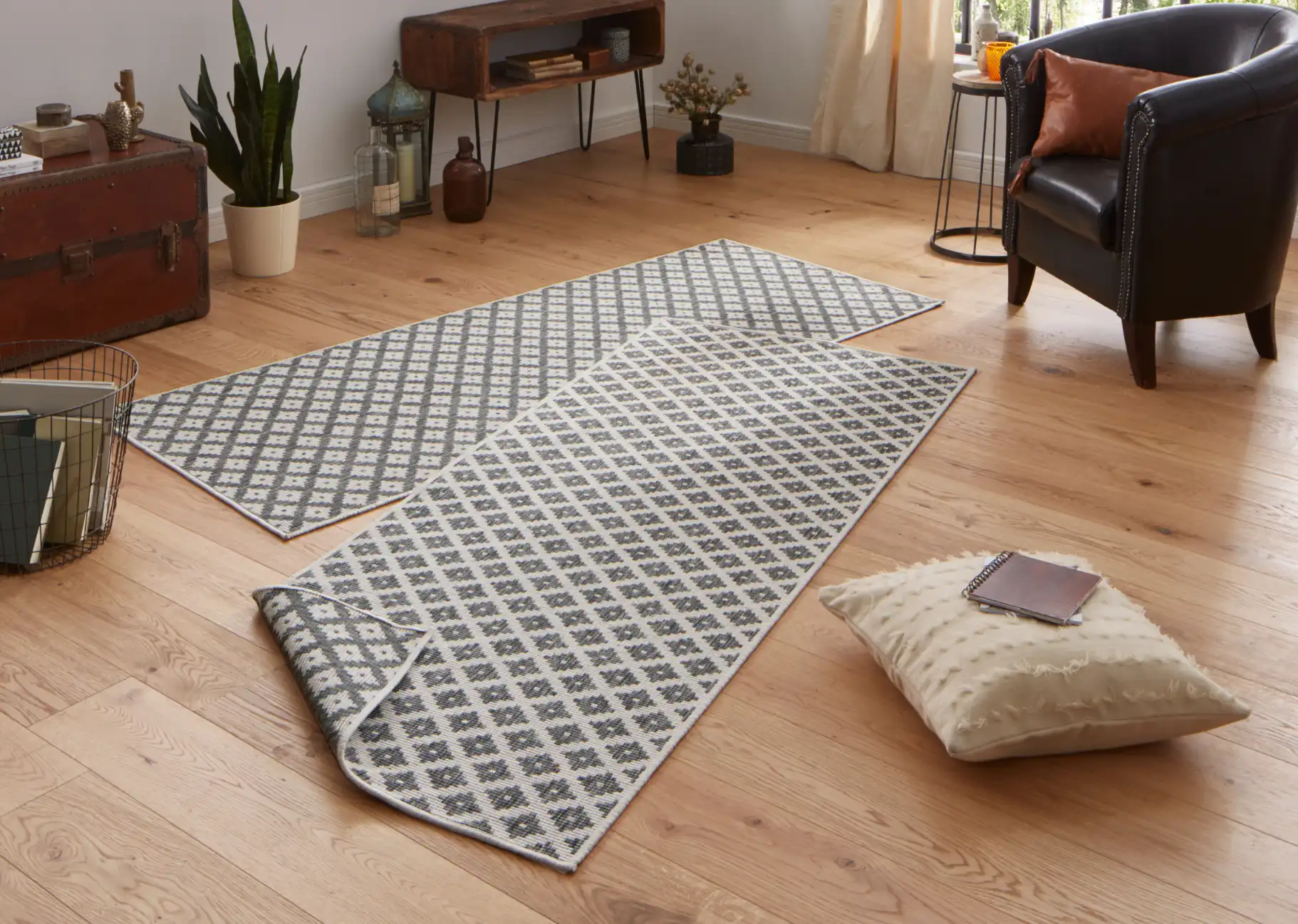 Twin 103126 Grey Cream Rug - Image 5