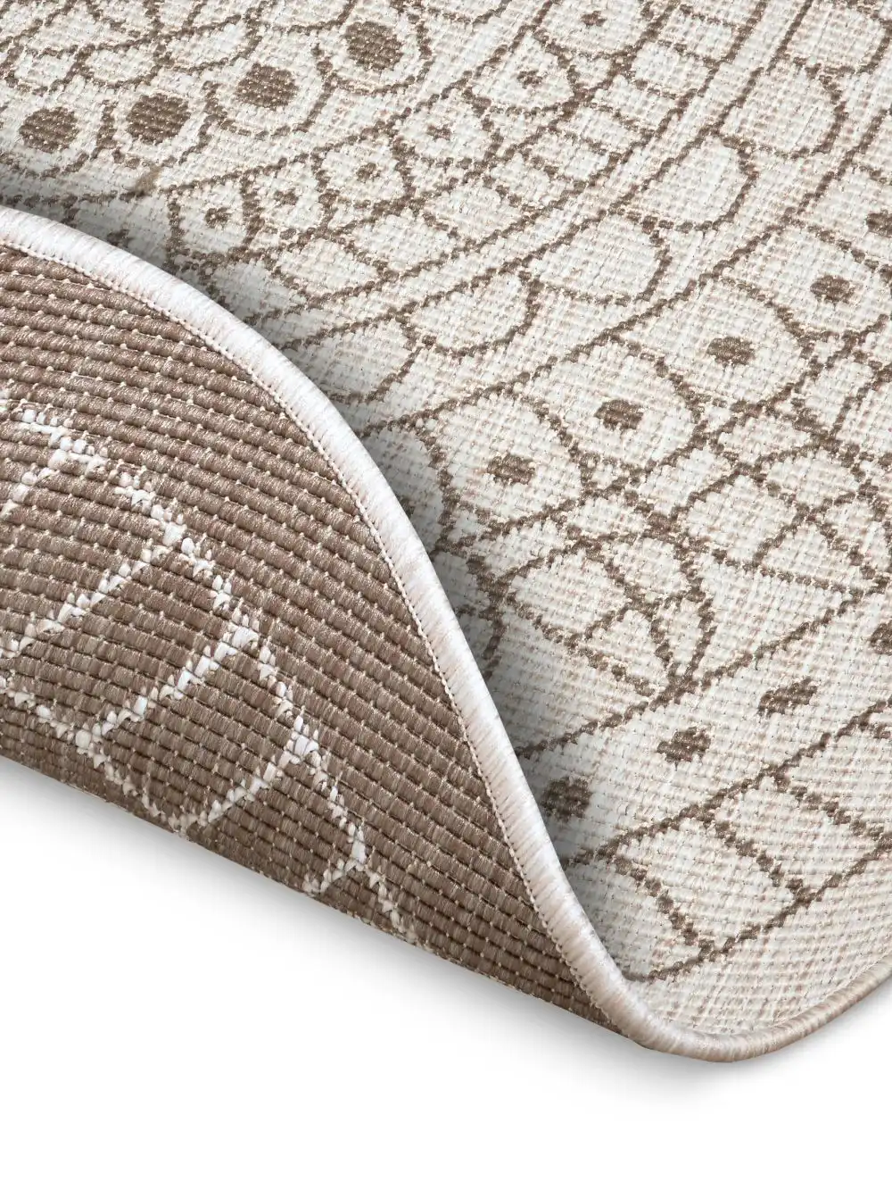 Twin Reversible Circles Indoor Outdoor 105475 Linen Rug - Image 4