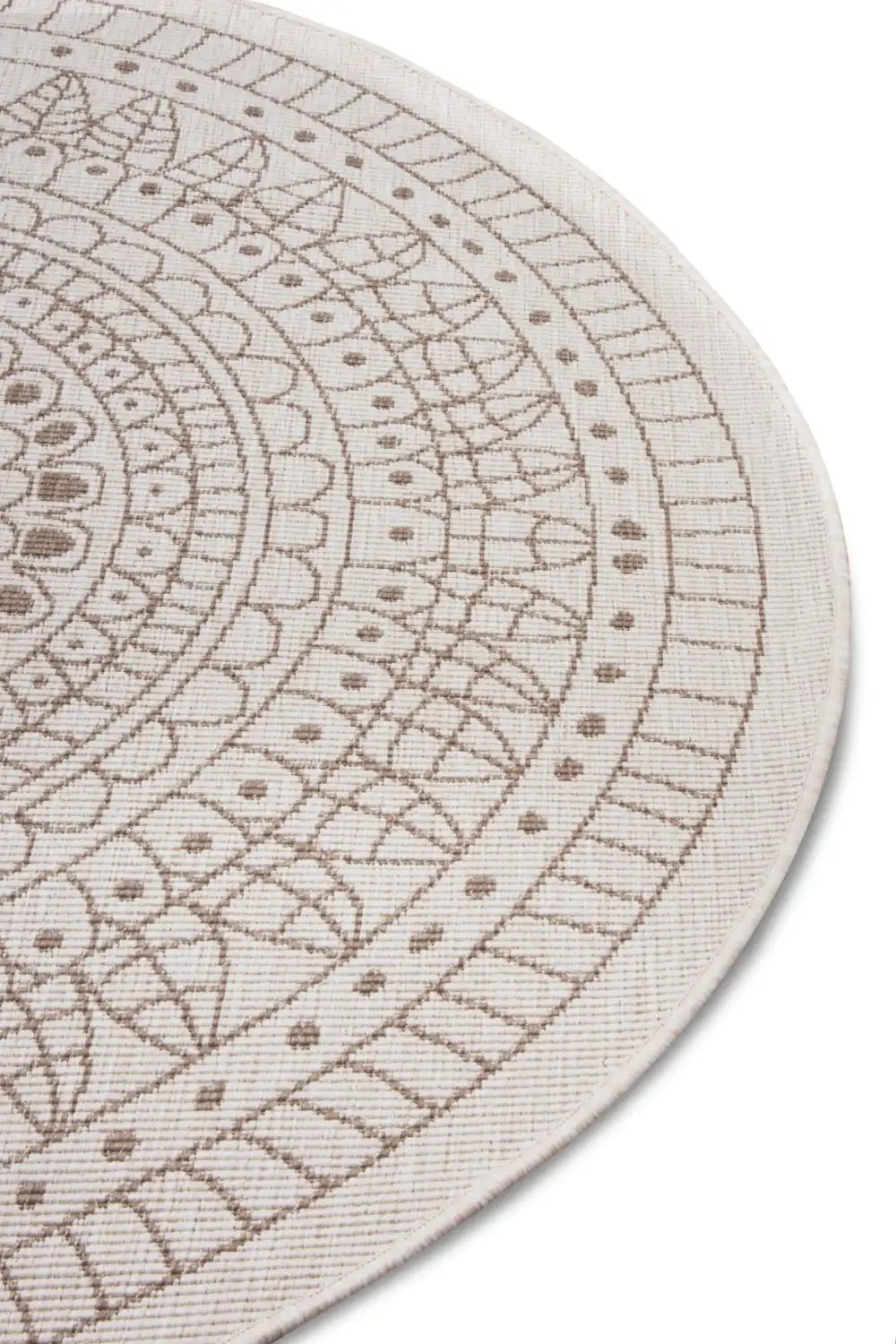 Twin Reversible Circles Indoor Outdoor 105475 Linen Rug - Image 5