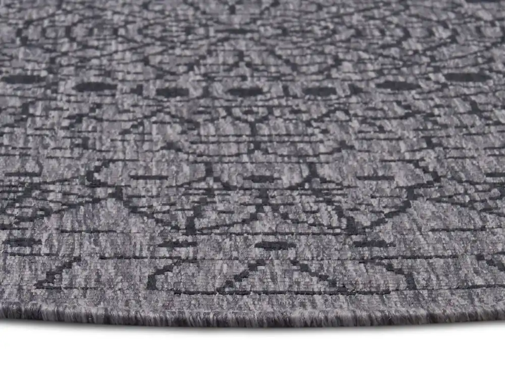 Twin Reversible Circles Indoor Outdoor 105476 Night Silver Rug - Image 4