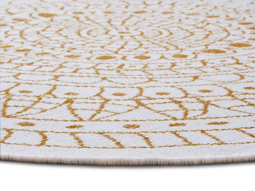 Twin Reversible Circles Indoor Outdoor 105797 Ochre Rug - Image 2