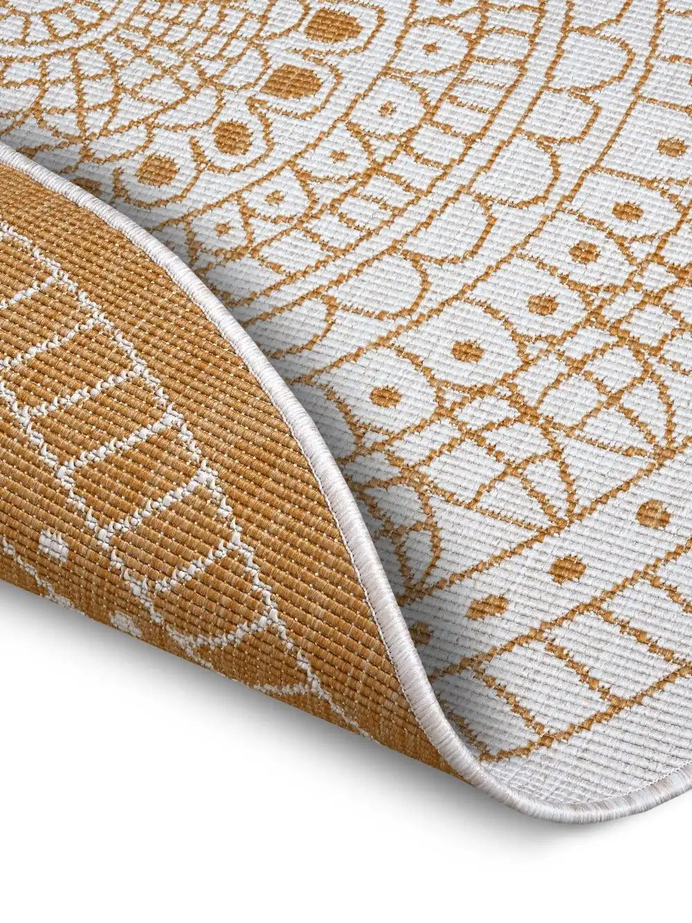 Twin Reversible Circles Indoor Outdoor 105797 Ochre Rug - Image 4