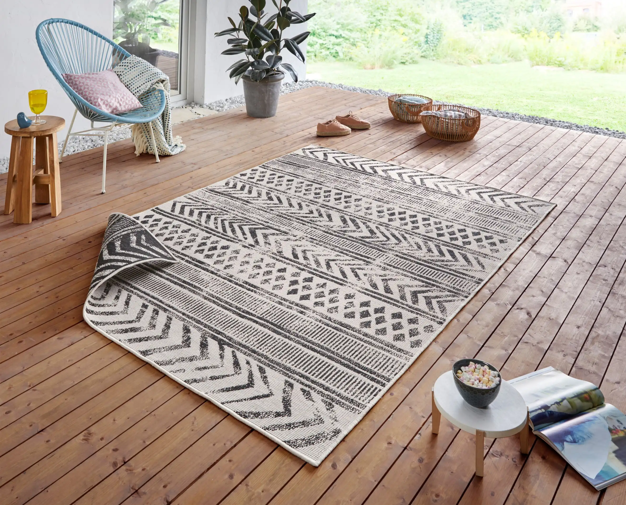 Twin Supreme 103860 Biri Black Cream Rug