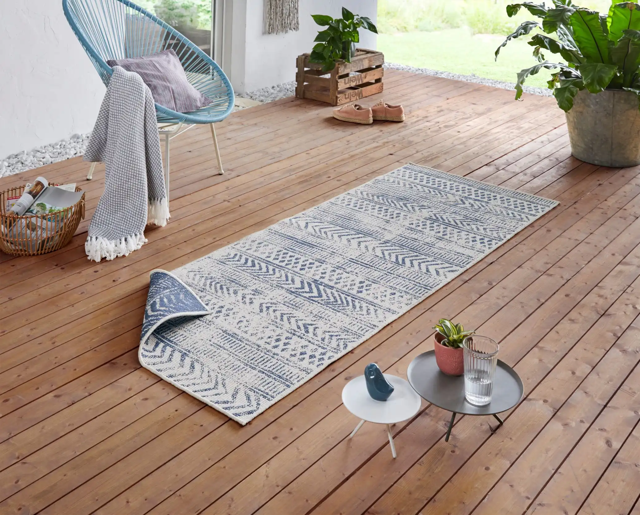 Twin Supreme 103863 Biri Blue Cream Rug - Image 4