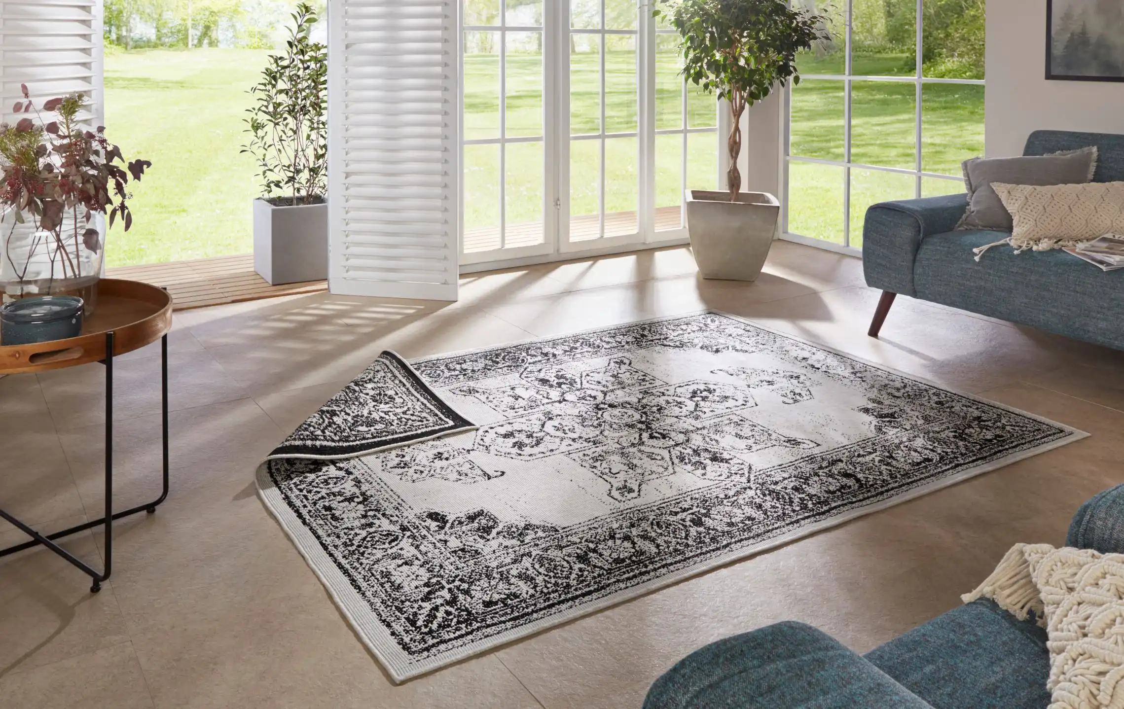 Twin Supreme 104137 Borbon Black Cream Rug
