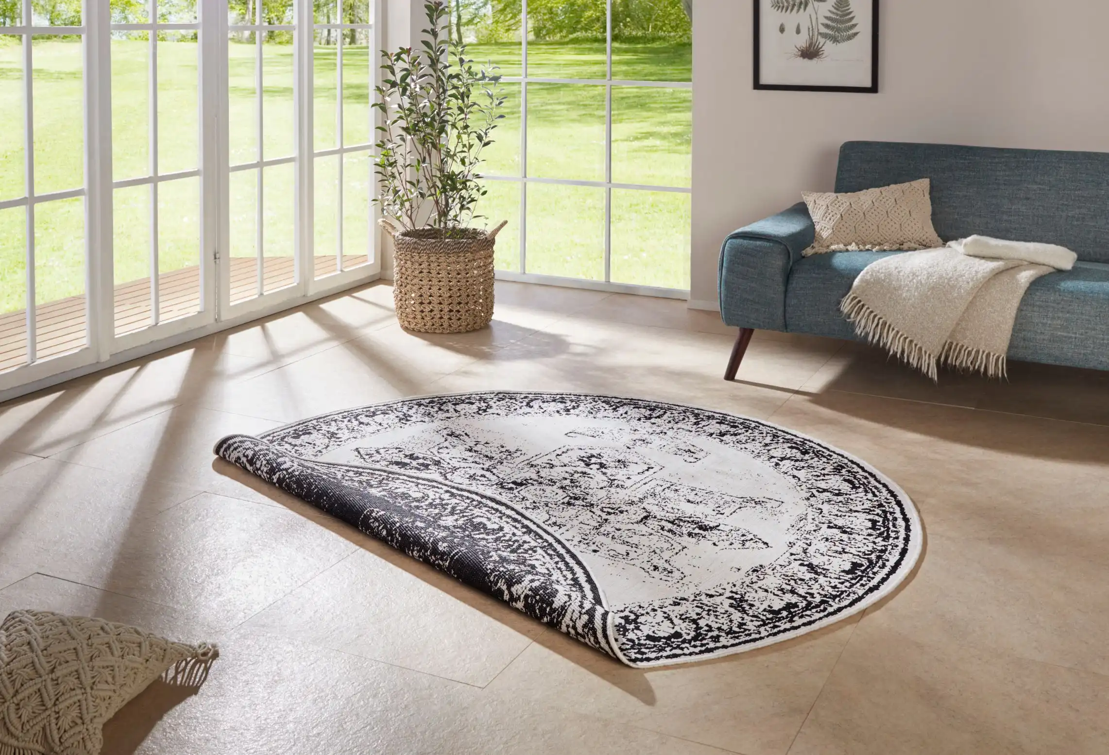 Twin Supreme 104137 Borbon Black Cream Rug - Image 4