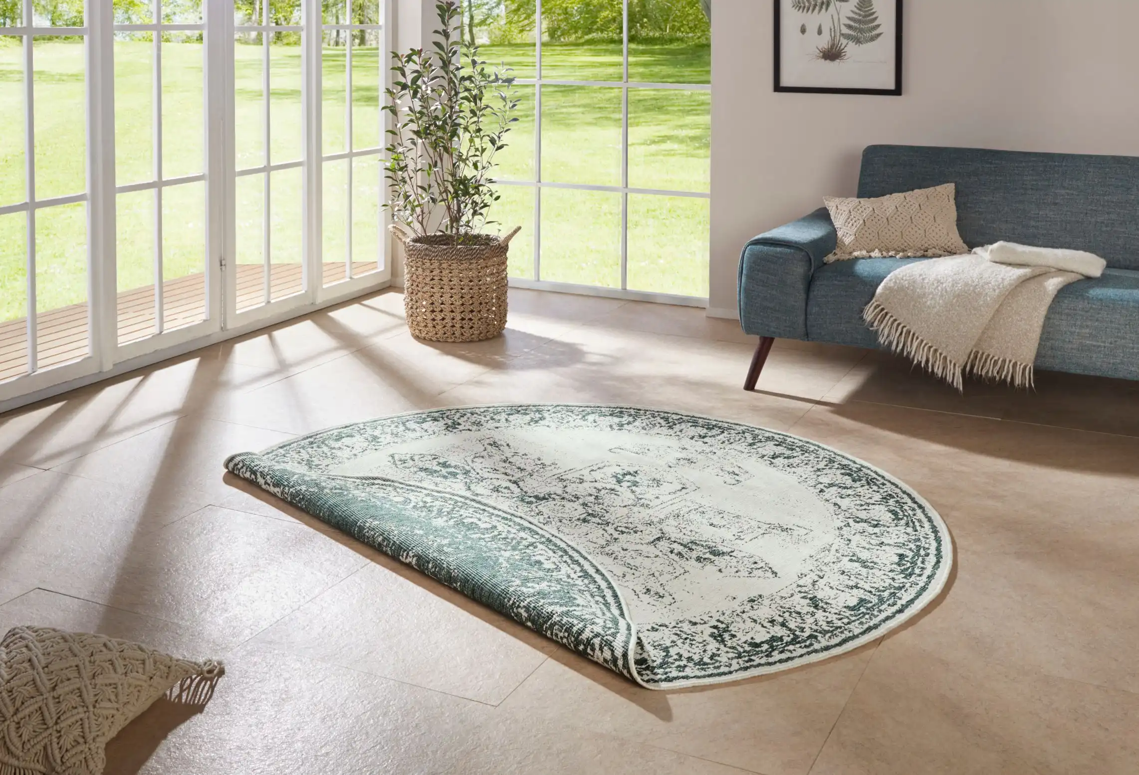 Twin Supreme 104139 Borbon Green Cream Rug - Image 5