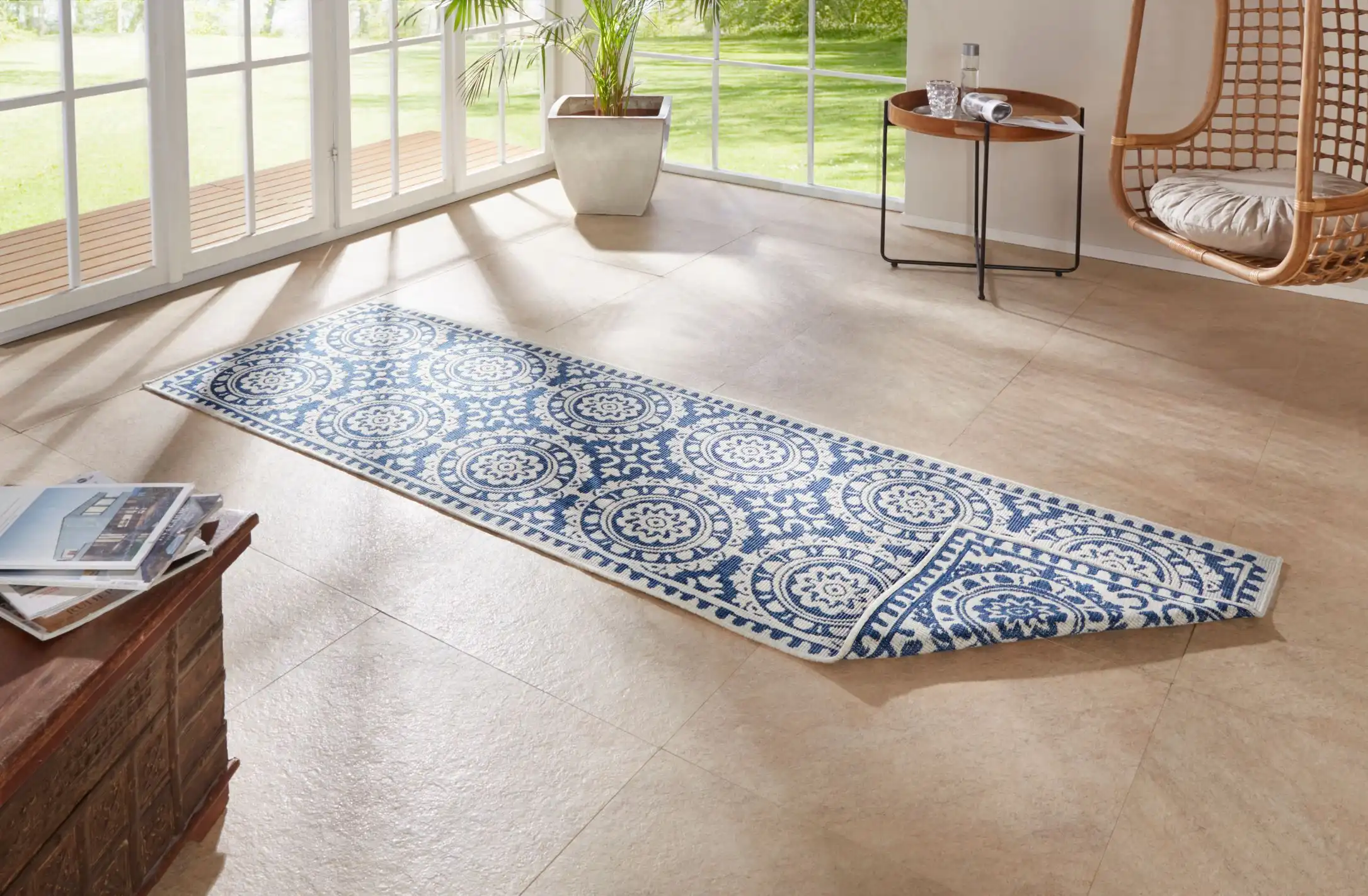 Twin Supreme 104130 Jardin Blue Cream Rug