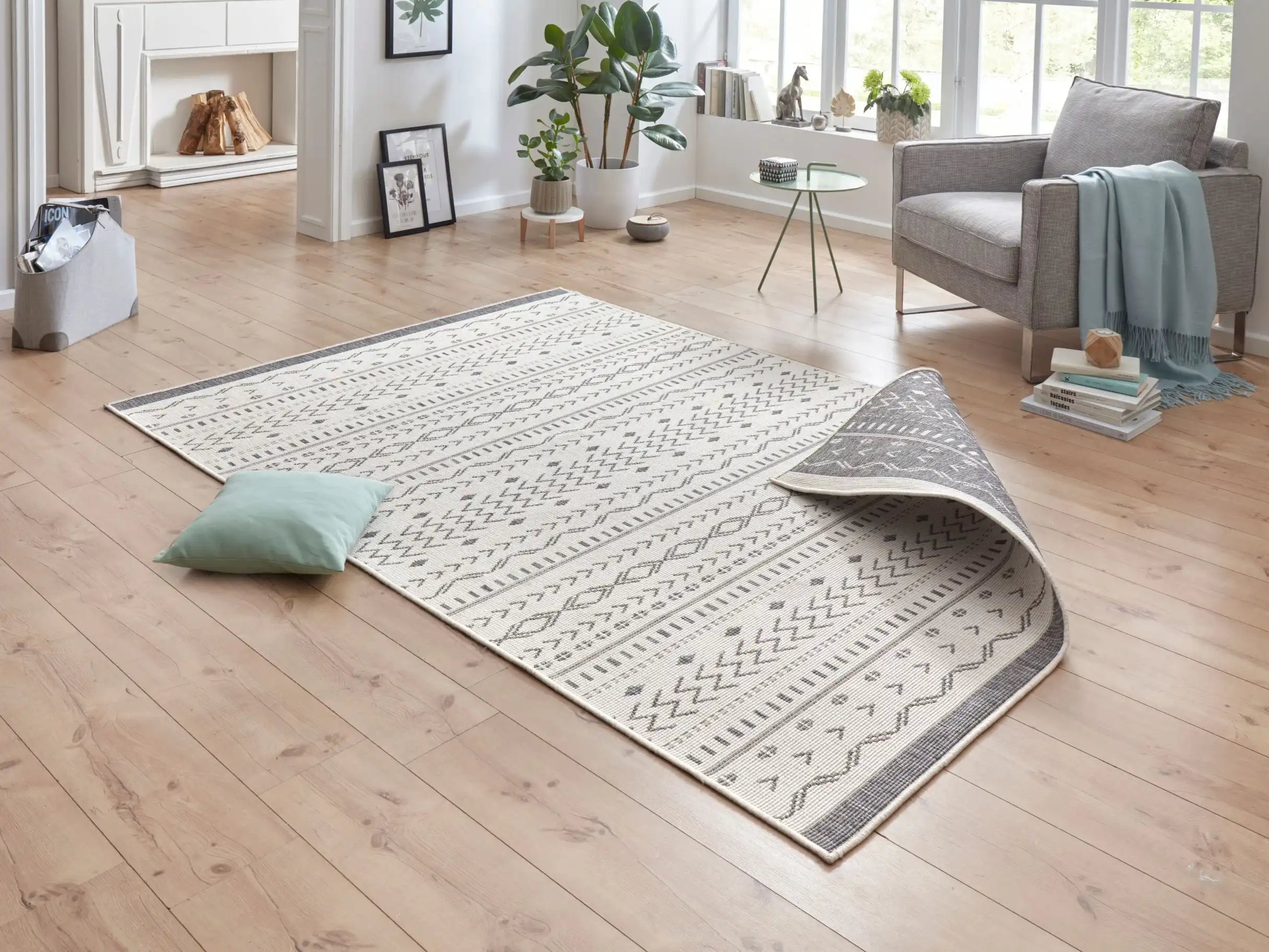 Twin Supreme 103437 Kuba Grey Cream Rug