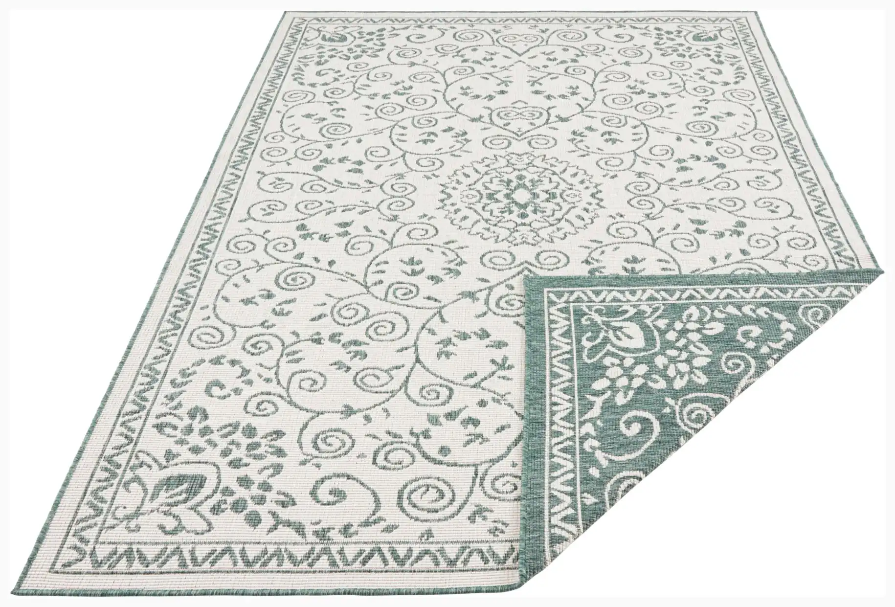 Twin Supreme 103865 Leyte Green Cream Rug - Image 3