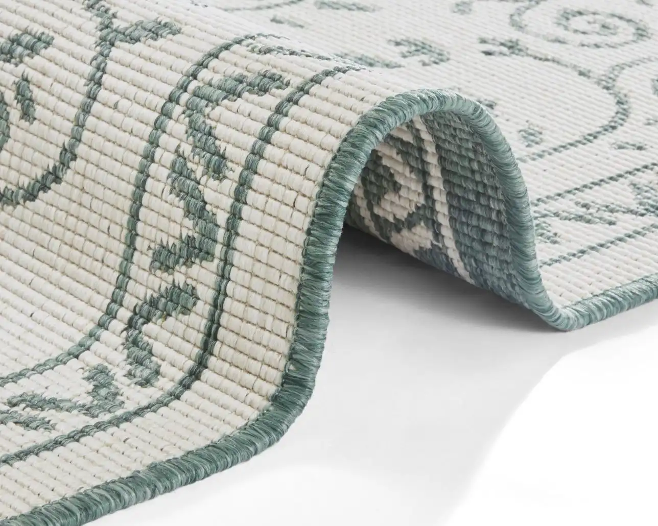 Twin Supreme 103865 Leyte Green Cream Rug - Image 4