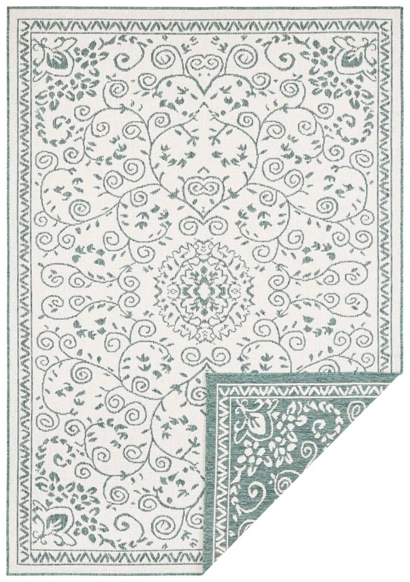Twin Supreme 103865 Leyte Green Cream Rug - Image 5
