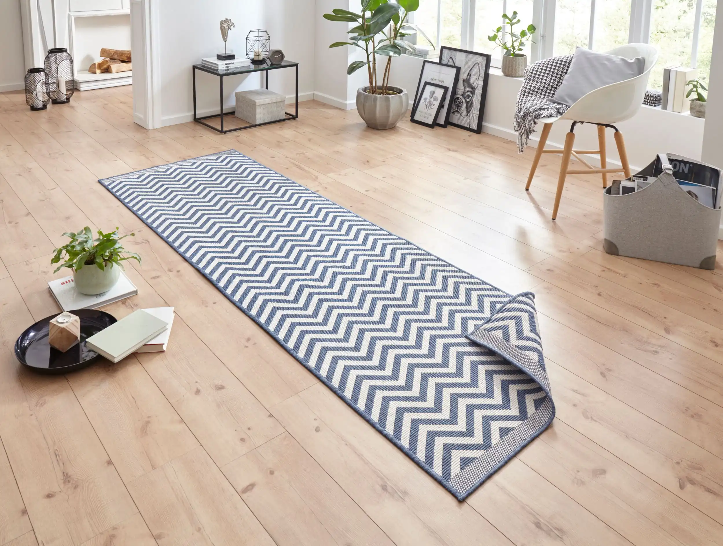 Twin Supreme 103435 Palma Blue Cream Rug - Image 4