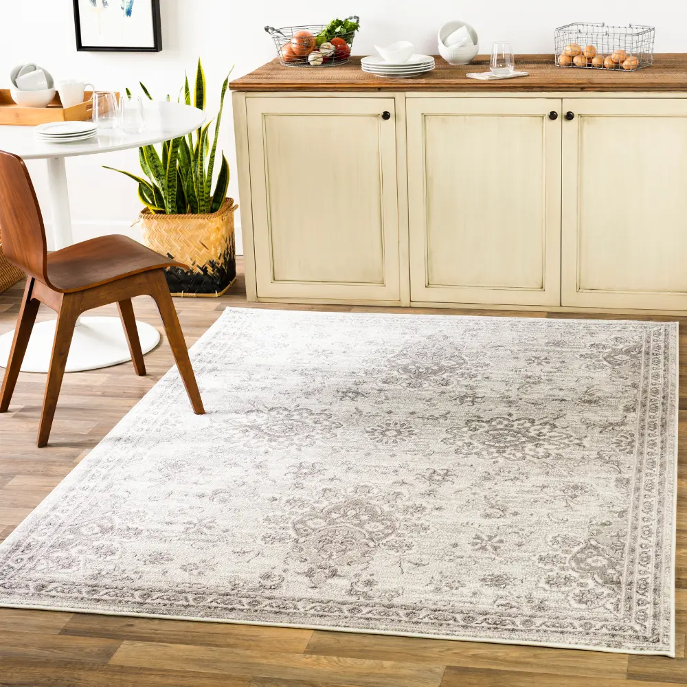 Urmi Vintage Oriental Boho Light Grey Rug - Image 2