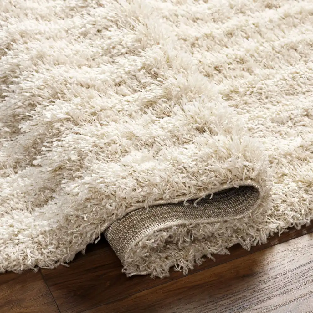 Christina Shaggy Modern Plush Pile Beige Rug - Image 4