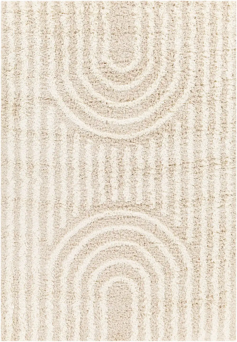 Christina Shaggy Modern Plush Pile Beige Rug - Image 5