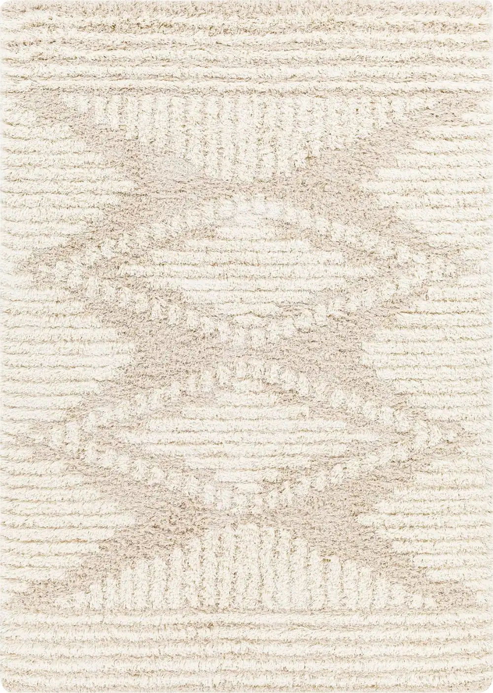Nuria Shaggy Modern Plush Pile Light Beige Rug - Image 2