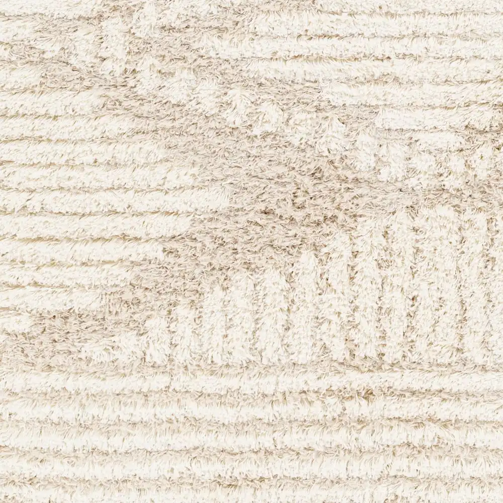 Nuria Shaggy Modern Plush Pile Light Beige Rug - Image 3