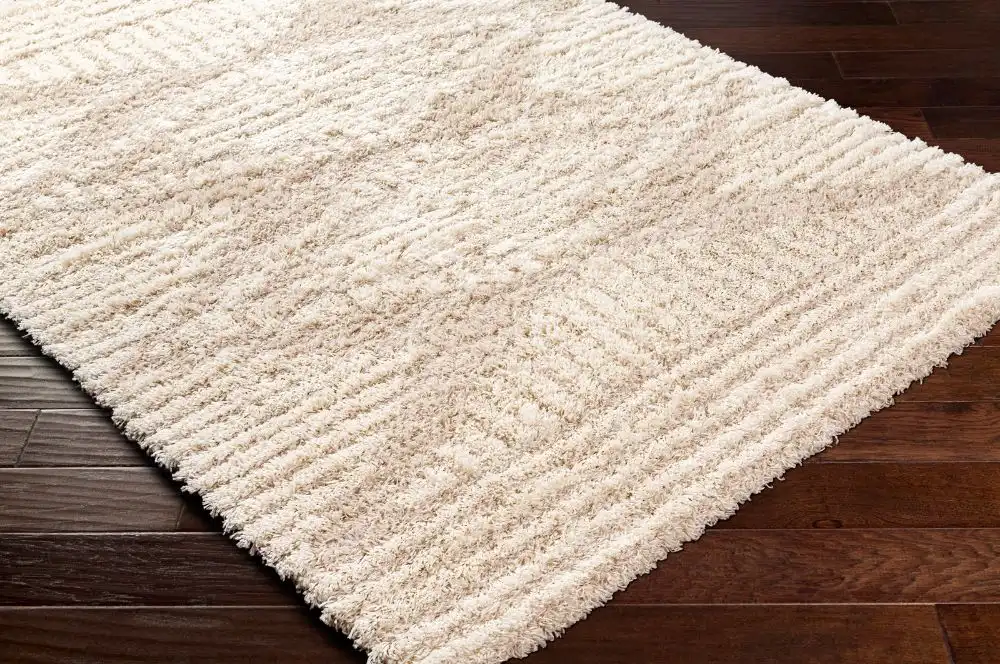 Nuria Shaggy Modern Plush Pile Light Beige Rug - Image 6