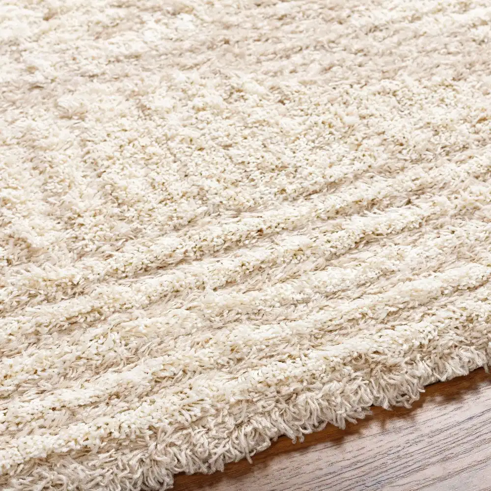 Nuria Shaggy Modern Plush Pile Light Beige Rug - Image 7