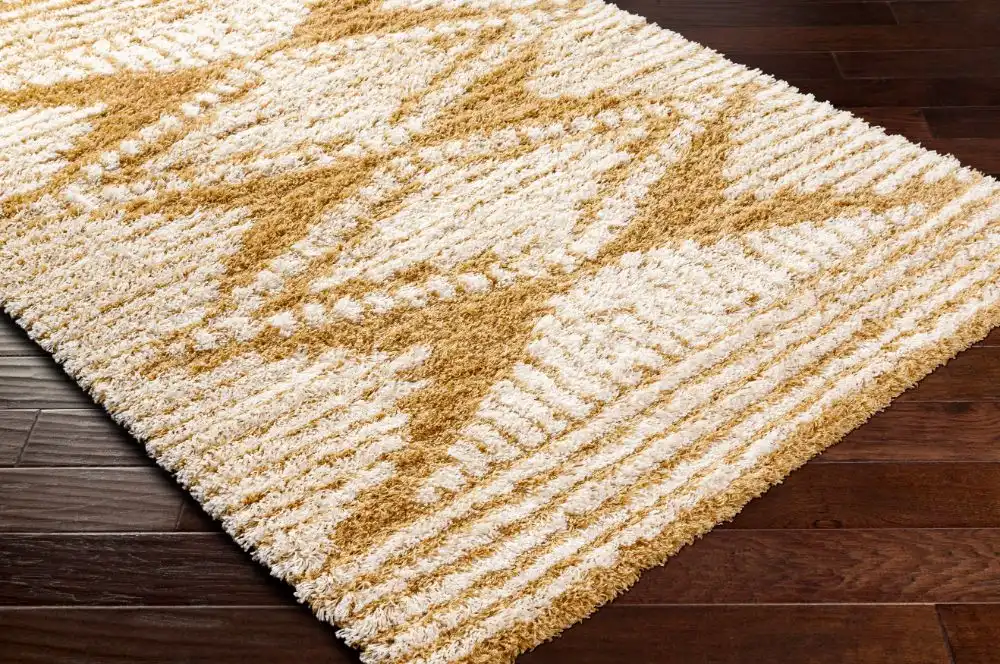 Nuria Shaggy Modern Plush Pile Camel Rug - Image 4