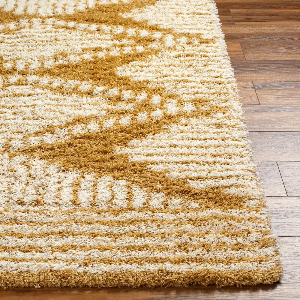 Nuria Shaggy Modern Plush Pile Camel Rug - Image 5