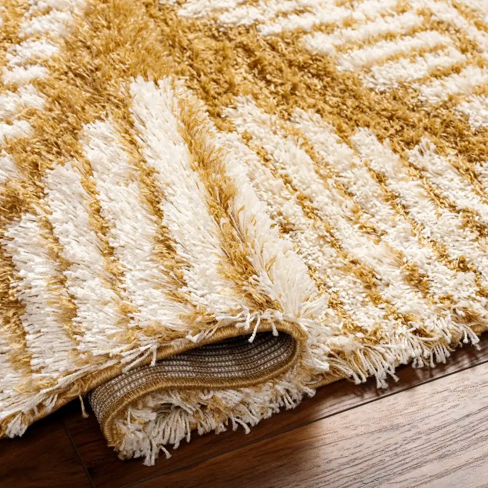 Nuria Shaggy Modern Plush Pile Camel Rug - Image 6