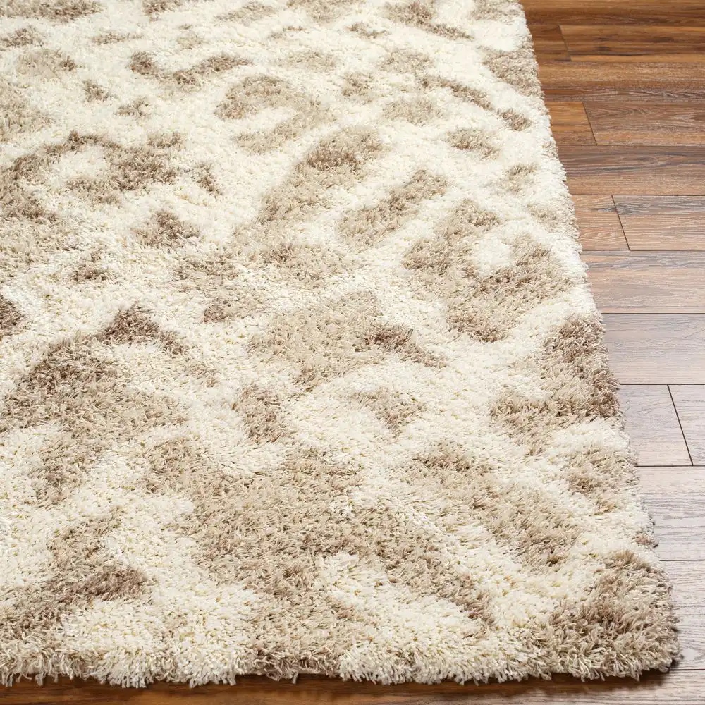 Paula Shaggy Modern Plush Pile Beige Rug - Image 2