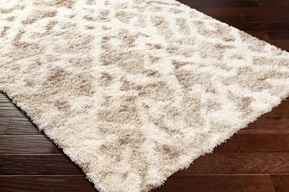 Paula Shaggy Modern Plush Pile Beige Rug - Image 4