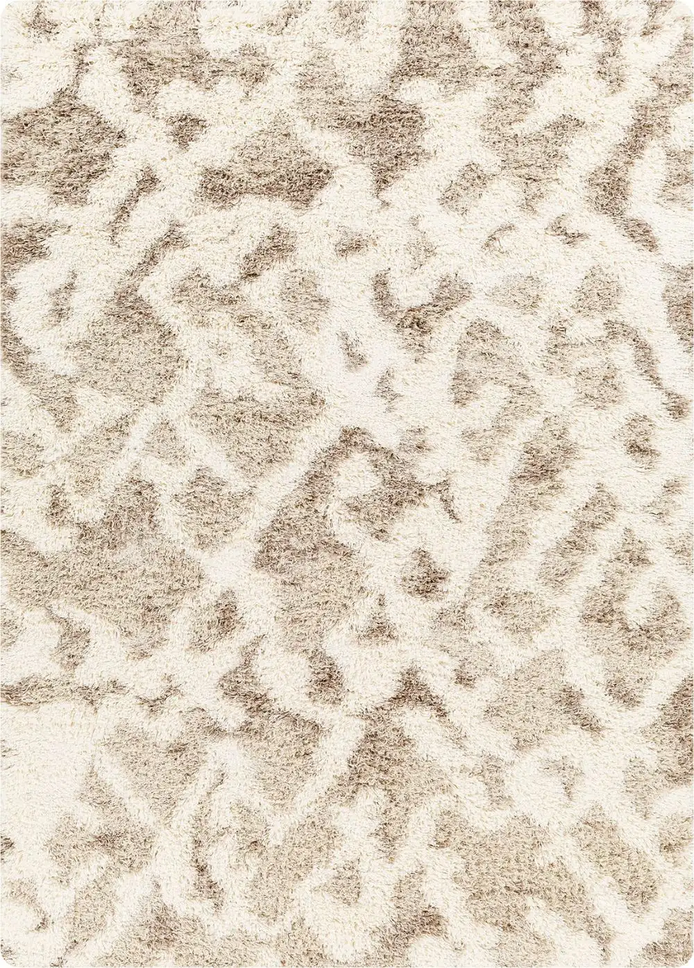 Paula Shaggy Modern Plush Pile Beige Rug - Image 5