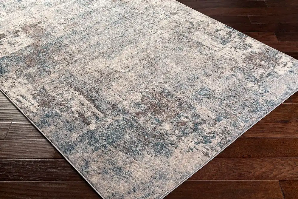 Noa Abstract Modern Marble Teal Rug - Image 4