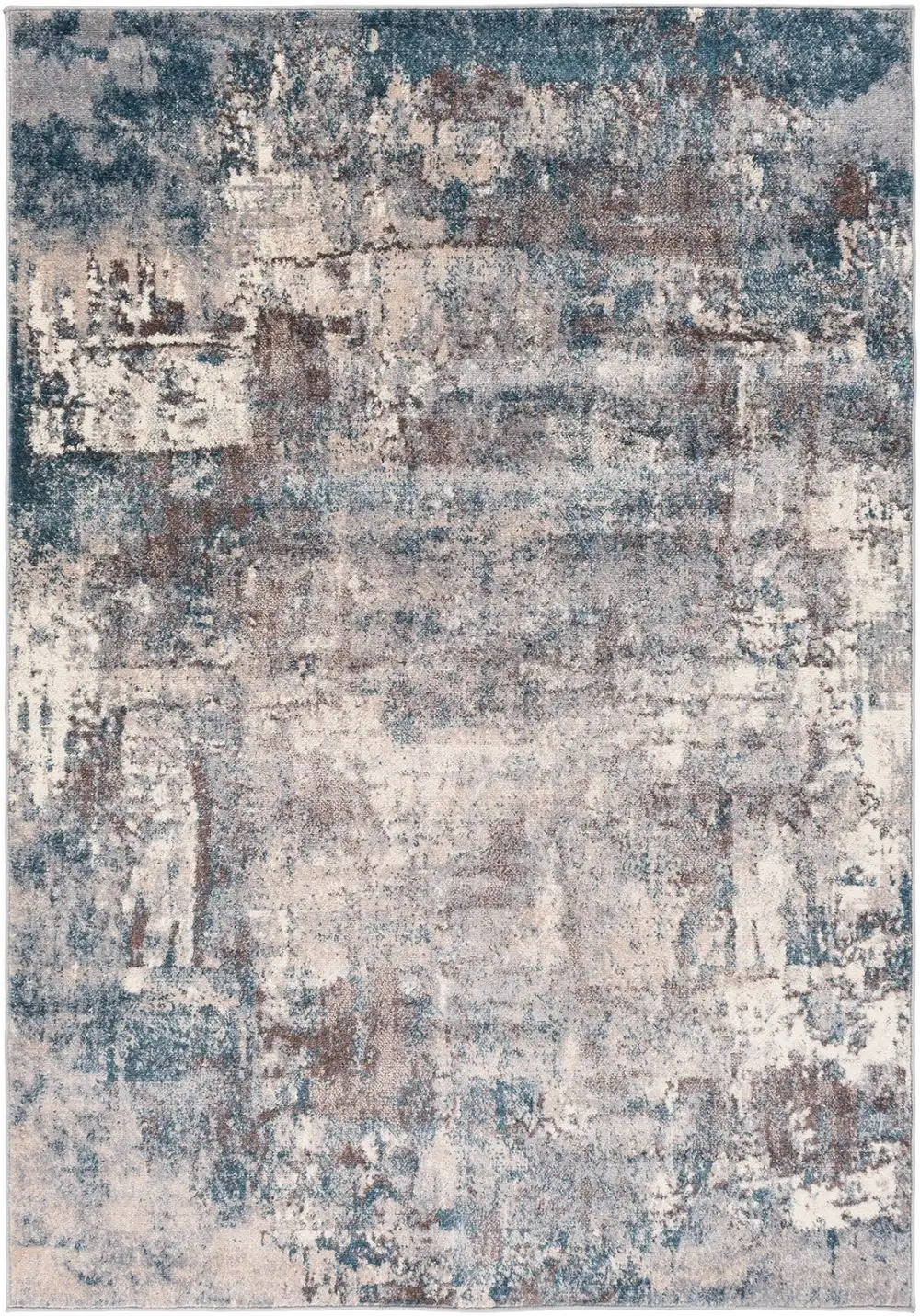 Noa Abstract Modern Marble Teal Rug - Image 5