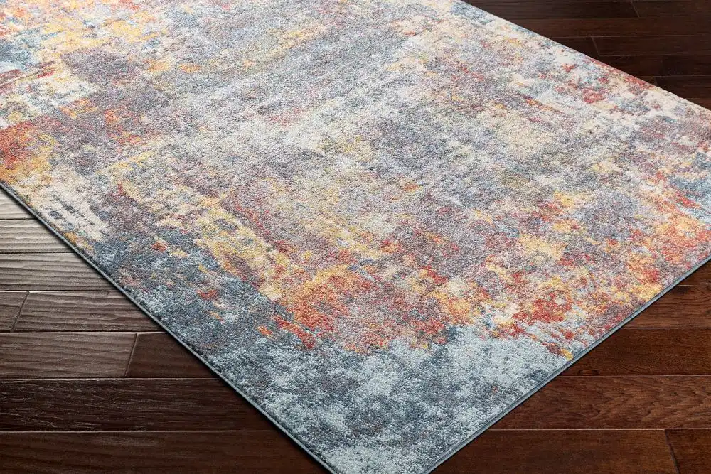 Noa Abstract Modern Marble Burnt Orange Rug - Image 4