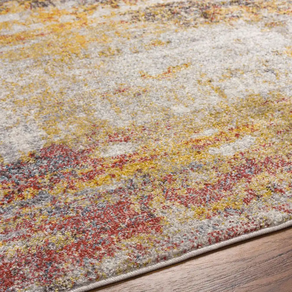 Valerie Abstract Modern Marble Light Grey Rug - Image 3