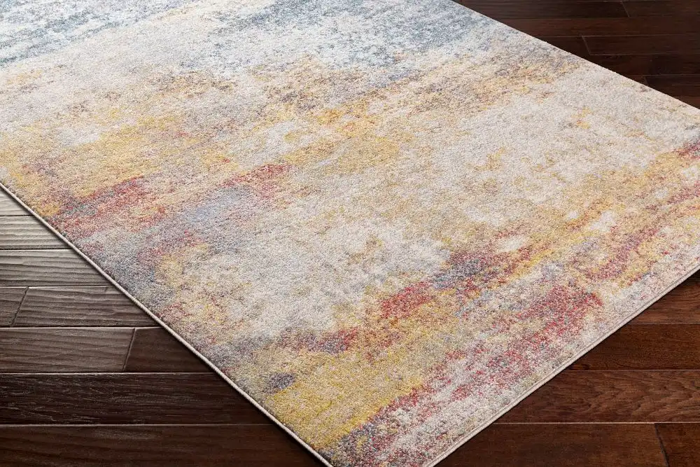 Valerie Abstract Modern Marble Light Grey Rug - Image 7