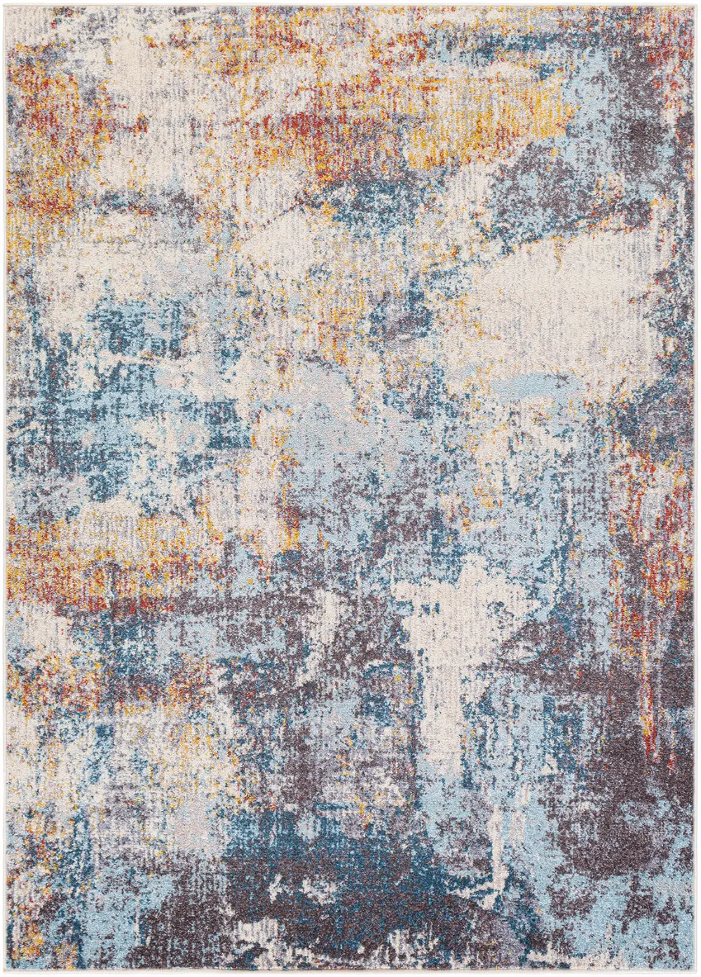 Valerie Abstract Modern Marble Dark Blue Rug - Image 3